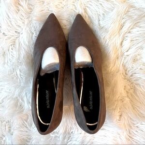 OLIVIA Miller Faux Suede Penny Taupe Heels Women’s Size 10